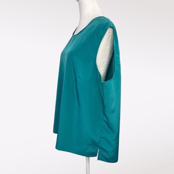 Blair Jade Green Sleeveless Silky Scoop Neck Tank Top Size XL - Picture 4 of 10